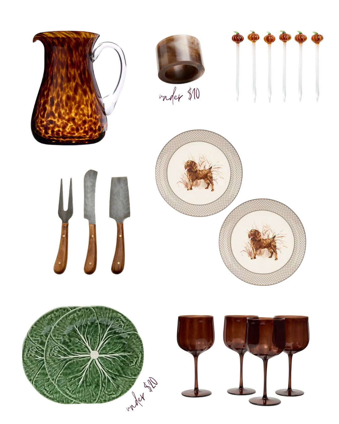 A fall tablescape that looks expensive but every piece is under $25 🎃 🛒everything linked. Comment SHOP and I'll DM the details 💌

Tortoise napkin rings, glass pumpkin picks, hammered cheese knives, and a rattan charger that ties it all together. Hosting season is coming fast and I'm all about pieces that feel elevated without the price tag. The hunting dog and cabbage plates are giving vintage-collected, not matchy-matchy.

[fall tablescape under $25, affordable fall table decor, tortoise napkin rings, rattan charger, cheese knives, wine glasses]
#falltablescape #hostingonabudget #falldecor

#LTKSeasonal #LTKHome