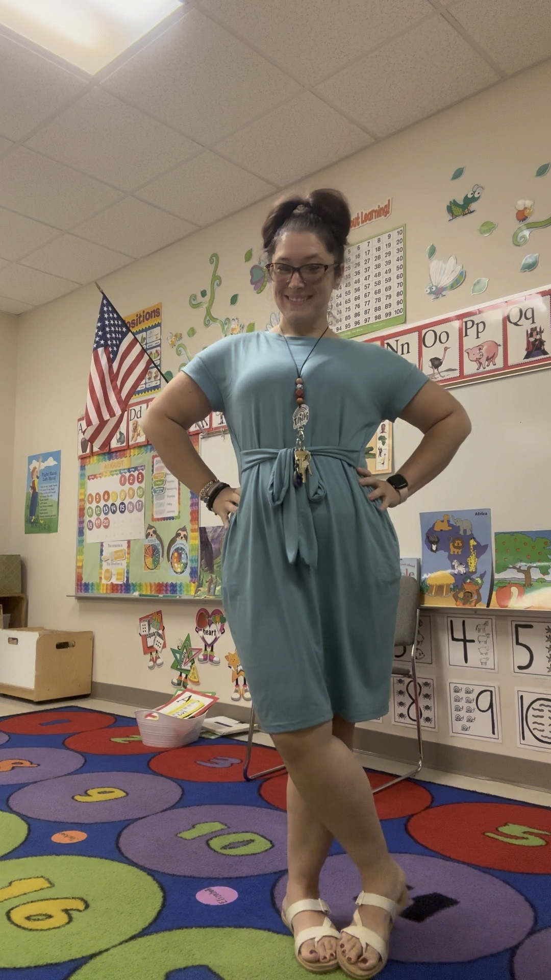 I bought 5 of these super flattering comfy dresses with pockets so I could wear one every day of the week in a different color! #teacherstyle #teacherfashion #teacherlife 

#LTKMidsize #LTKFindsUnder50 #LTKBacktoSchool