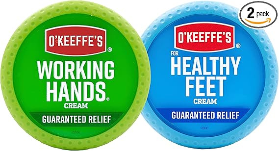 O'Keeffe's Working Hands Hand Cream (3.4 oz Jar) and Healthy Feet Foot Cream (3.2 oz Jar) - Repai... | Amazon (US)