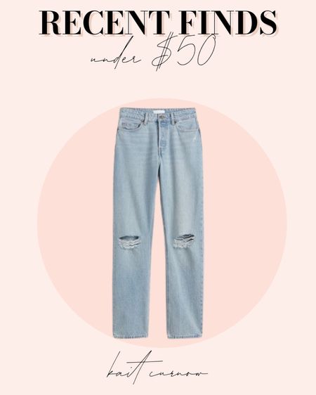 Recent finds under $50! These H&M jeans are only $29!! I love the distressed knees and button fly! I have a size 2 and they’re true to size - high waist and no stretch 

#LTKunder50 #LTKstyletip #LTKunder100