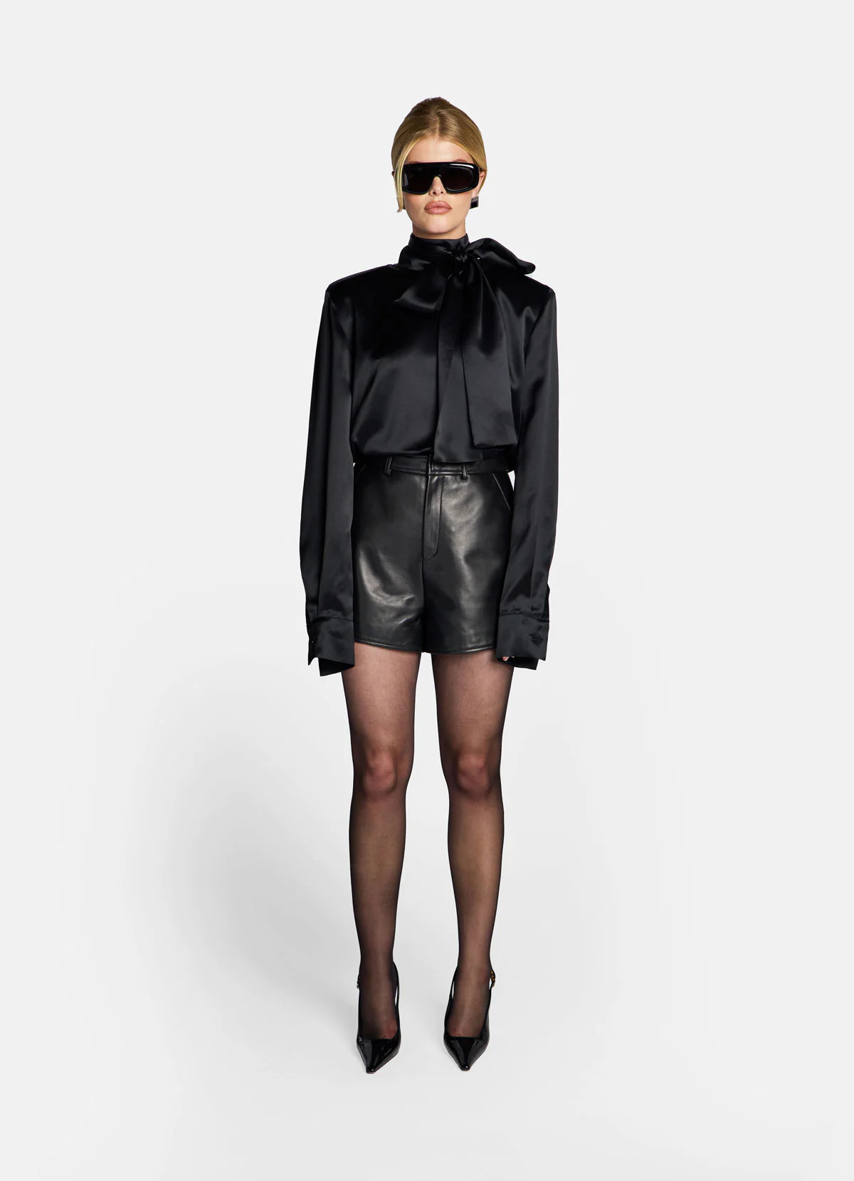 Black Leather Shorts | DE SAVARY LONDON