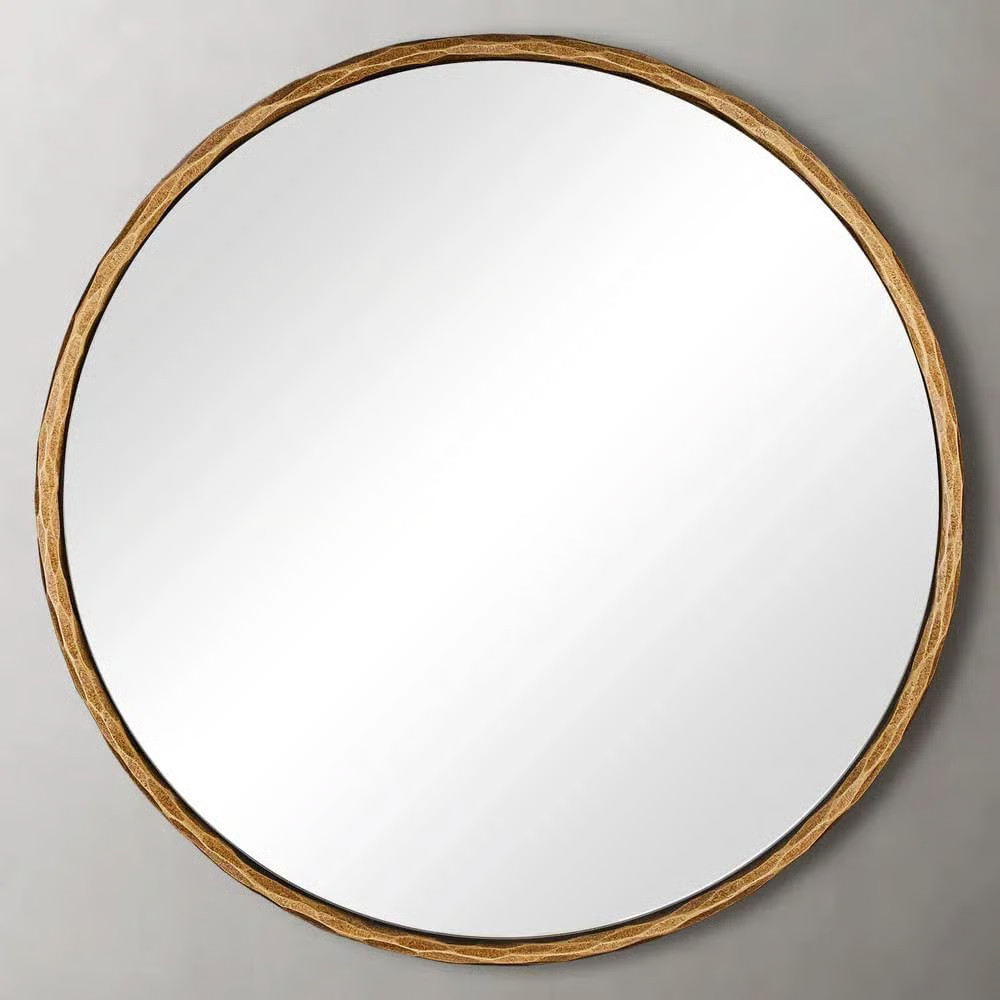 Vintage Hand Hammer Forged Iron Mirror Circle Wrought Iron Mirror Round Wall Mirror | Wayfair North America