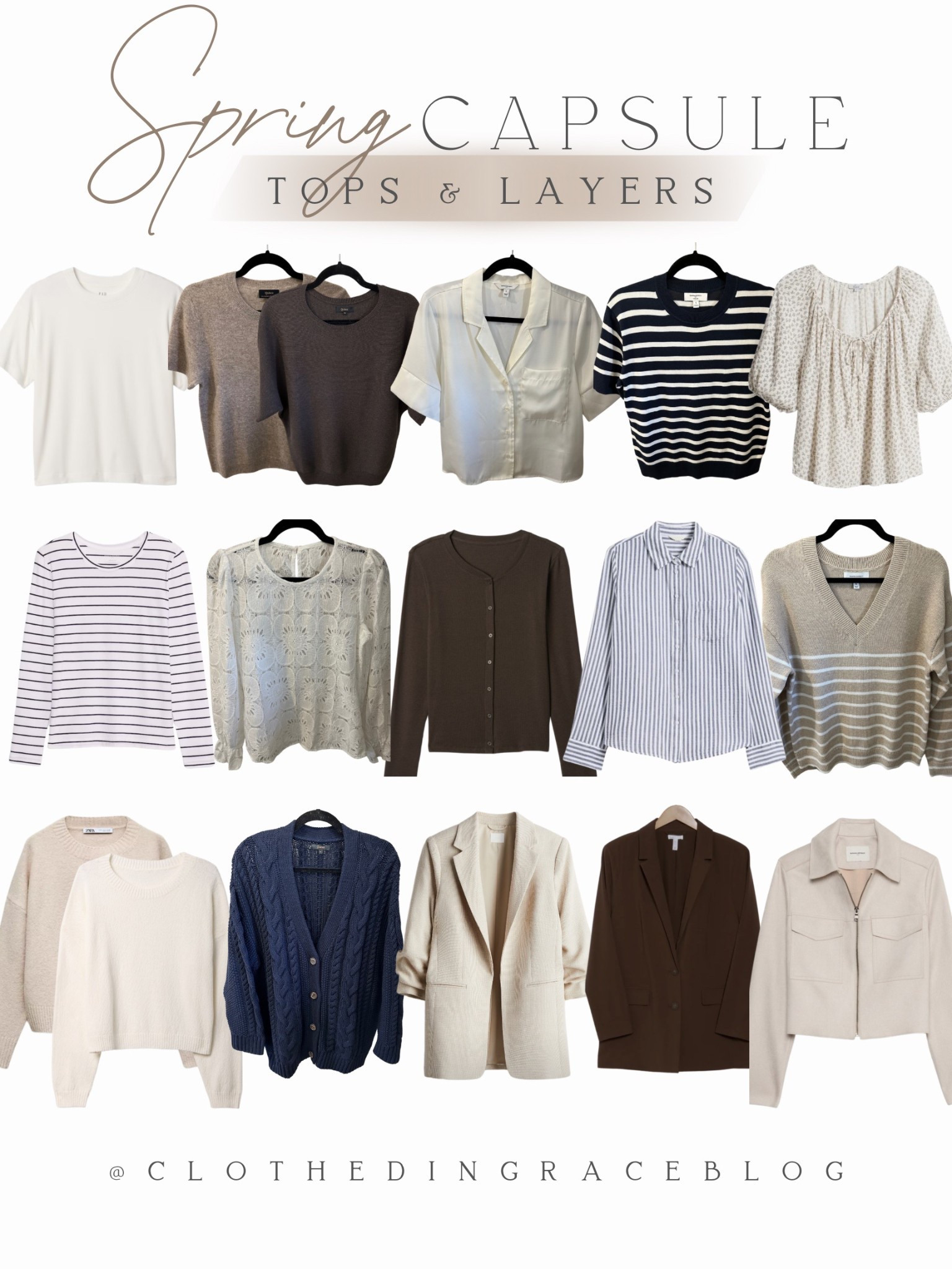 Spring Capsule Wardrobe - Tops & Layers 
