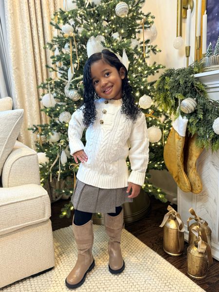 Amazon finds! Toddler girl winter outfit 🤍 Her exact skirt is an older item from Zara but I linked something similar 🤍

#LTKstyletip #LTKHoliday #LTKkids