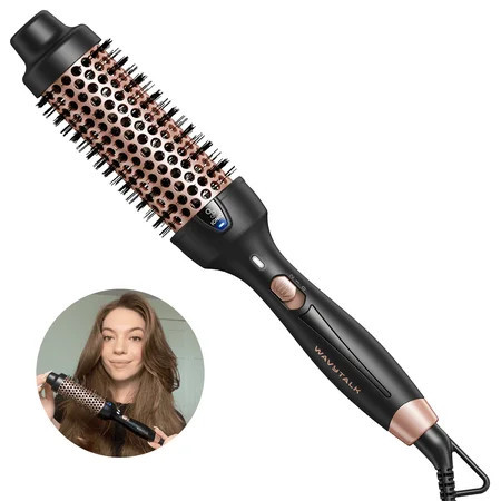 Wavytalk Thermal Brush, 1.5 inch Heated Round Brush for Blowout Look, Negative Ion Technology, Dual Voltage, Rose Gold | Walmart (US)