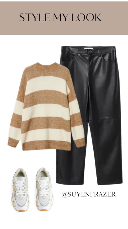 Casual look, sweater, faux leather pants with new balance sneakers 

#LTKeurope #LTKcurves #LTKstyletip