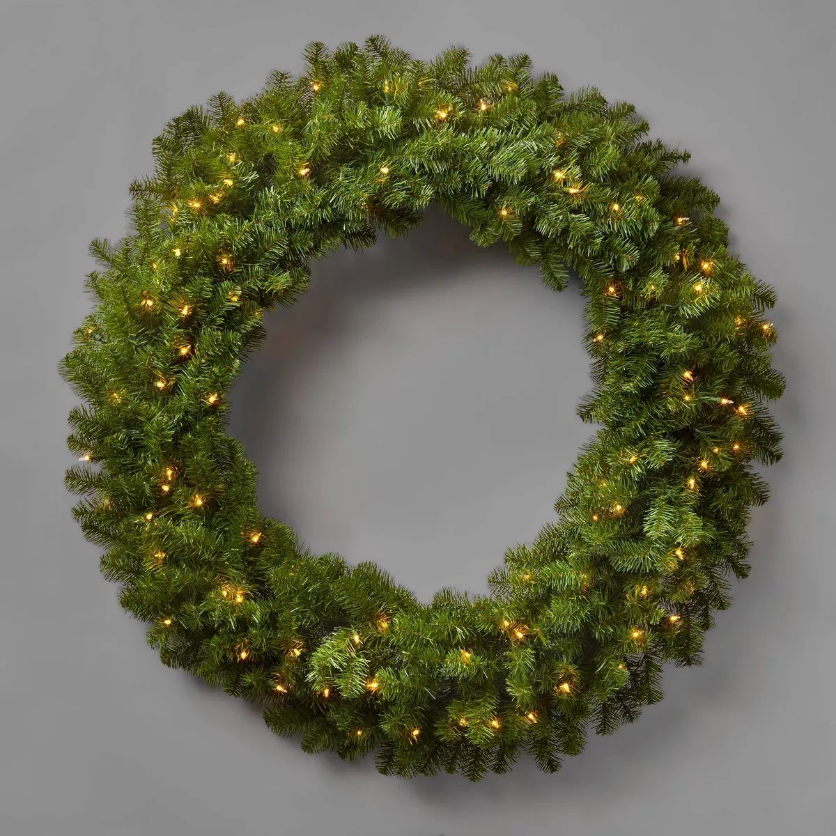 48in Pre-lit Artificial Christmas Wreath Clear Lights - Wondershop™: Indoor/Outdoor Use, 100 In... | Target