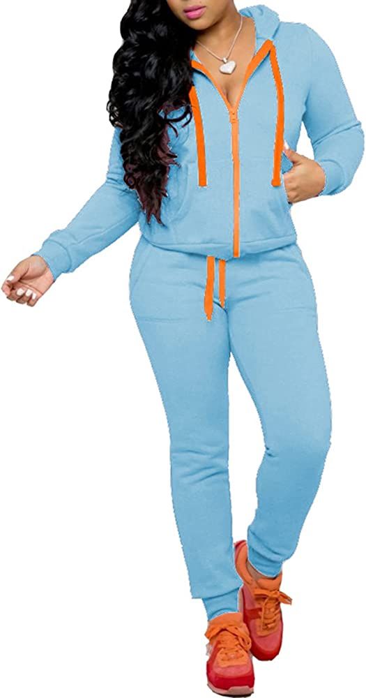 CLOCOR Track Suits for Women Set - Casual 2 Piece Outfits Sweatsuit Pocket Hoodies Long Sleeve wi... | Amazon (US)