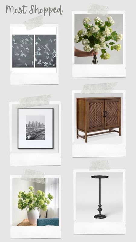 Most Shopped 

Wall art
Spring florals
Picture frames 
Accent cabinets 
Accent tables 

#LTKhome #LTKfindsunder100 #LTKfindsunder50