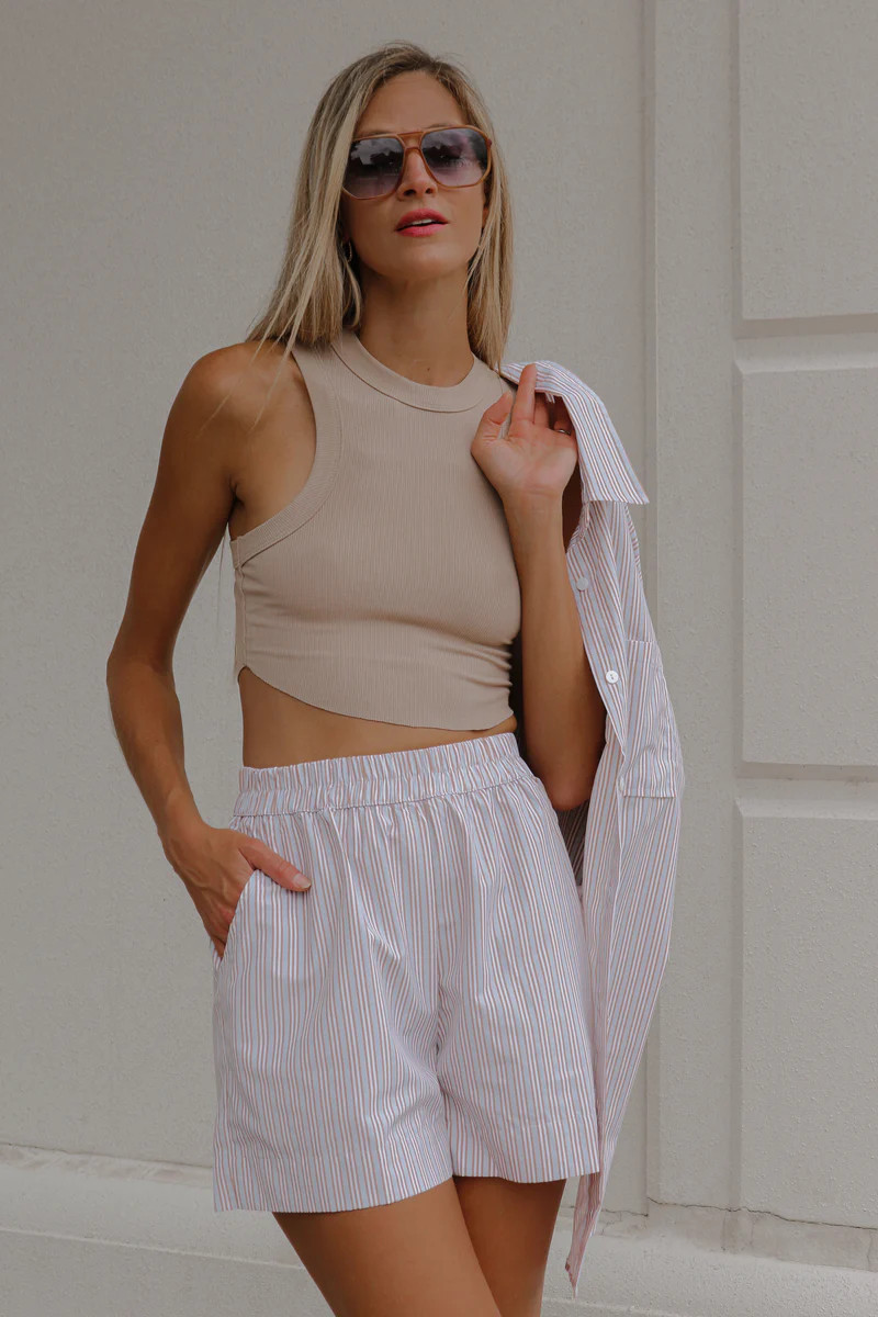 Ria Top in Beige | lauren nicole