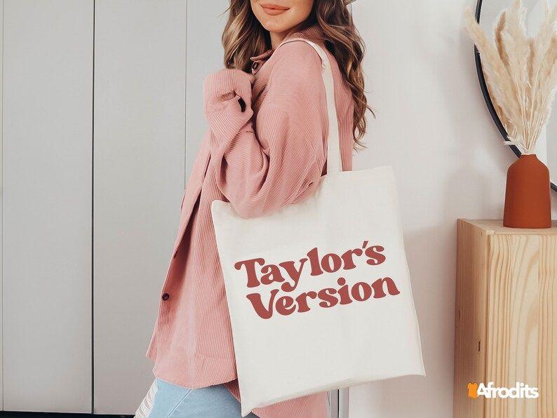 Taylors Version Tote Bag, Jumbo Canvas Zippered Tote Bag, Shopping Bag, Gift for Swiftie, Tote Shopp | Etsy (US)