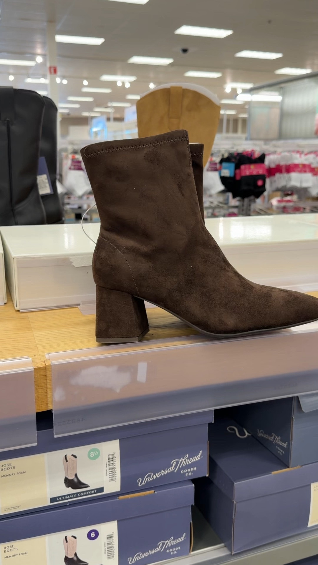 Target has these new chocolate brown suede ankle boots! So pretty. I’ll link some with a lower heel at Walmart too. #targetstyle