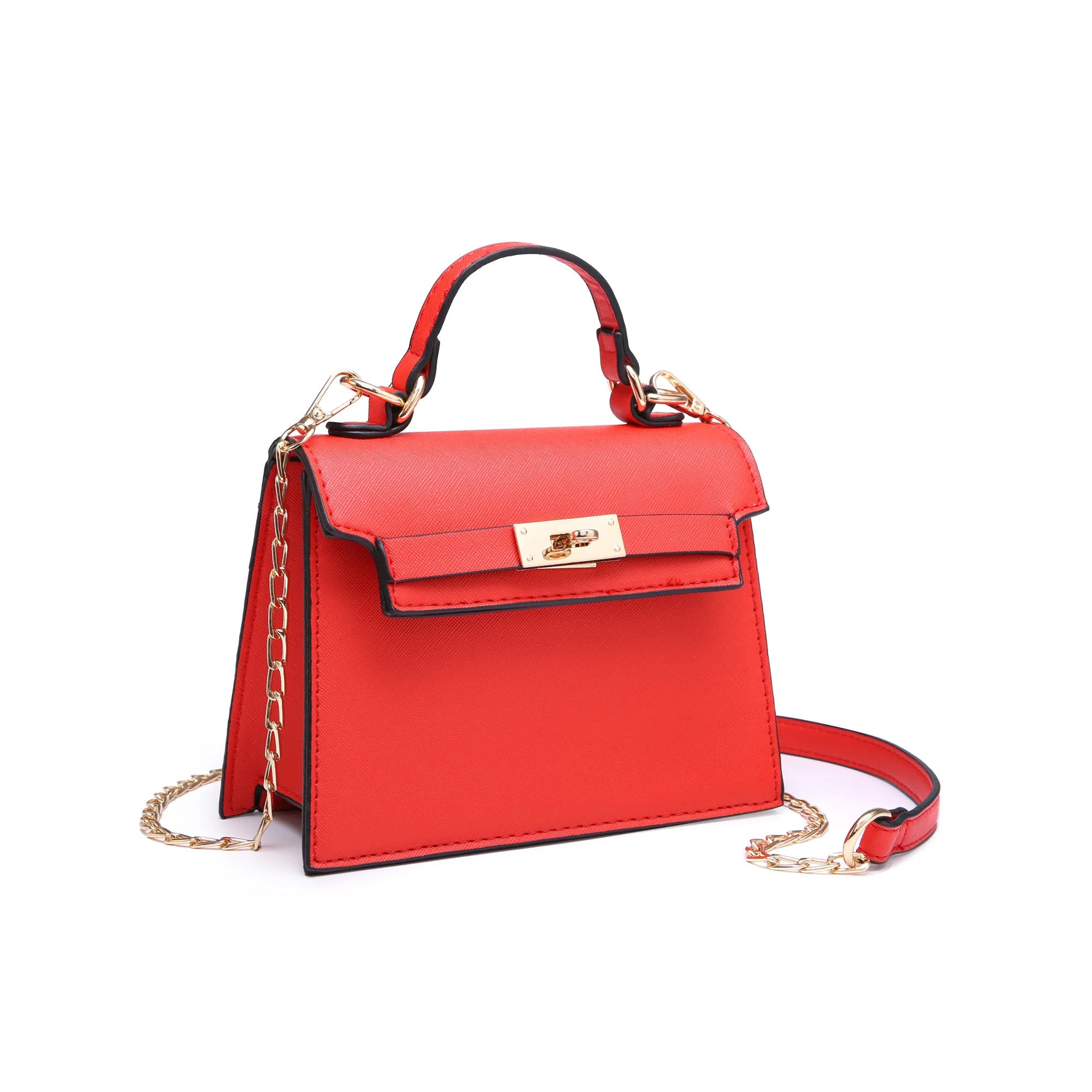 XB Womens Mini Satchel Crossbody Bag Faux Leather Shoulder Handbag Top Handle Tote with Chain Strap | Walmart (US)