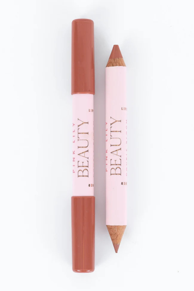 Dual Lipstick and Lip Liner, Peachy Please - Pink Lily | Pink Lily