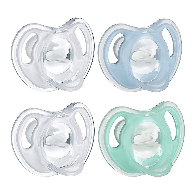 Tommee Tippee Ultra-Light Silicone Baby Pacifier, Boy - 0-6m, 4pk, Blue | Amazon (US)