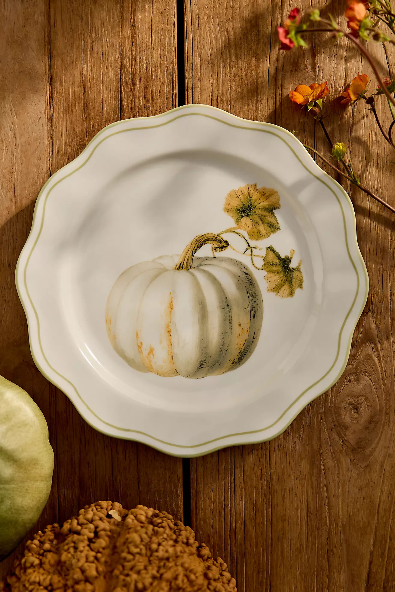 Heirloom Pumpkin Scalloped Stoneware Plate | Anthropologie (US)