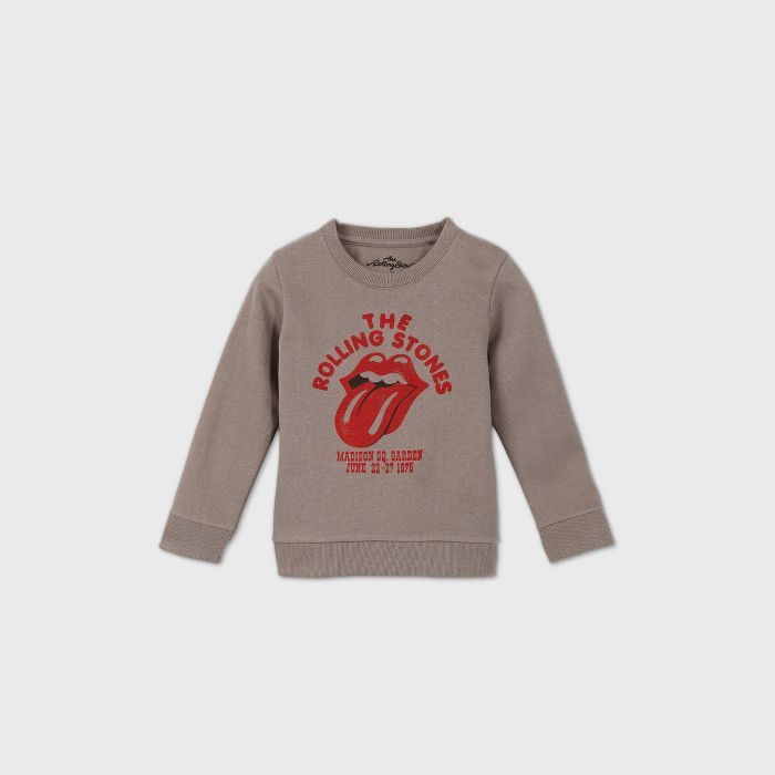 Toddler Boys' The Rolling Stones Fleece Crew Sweatshirt - Gray | Target