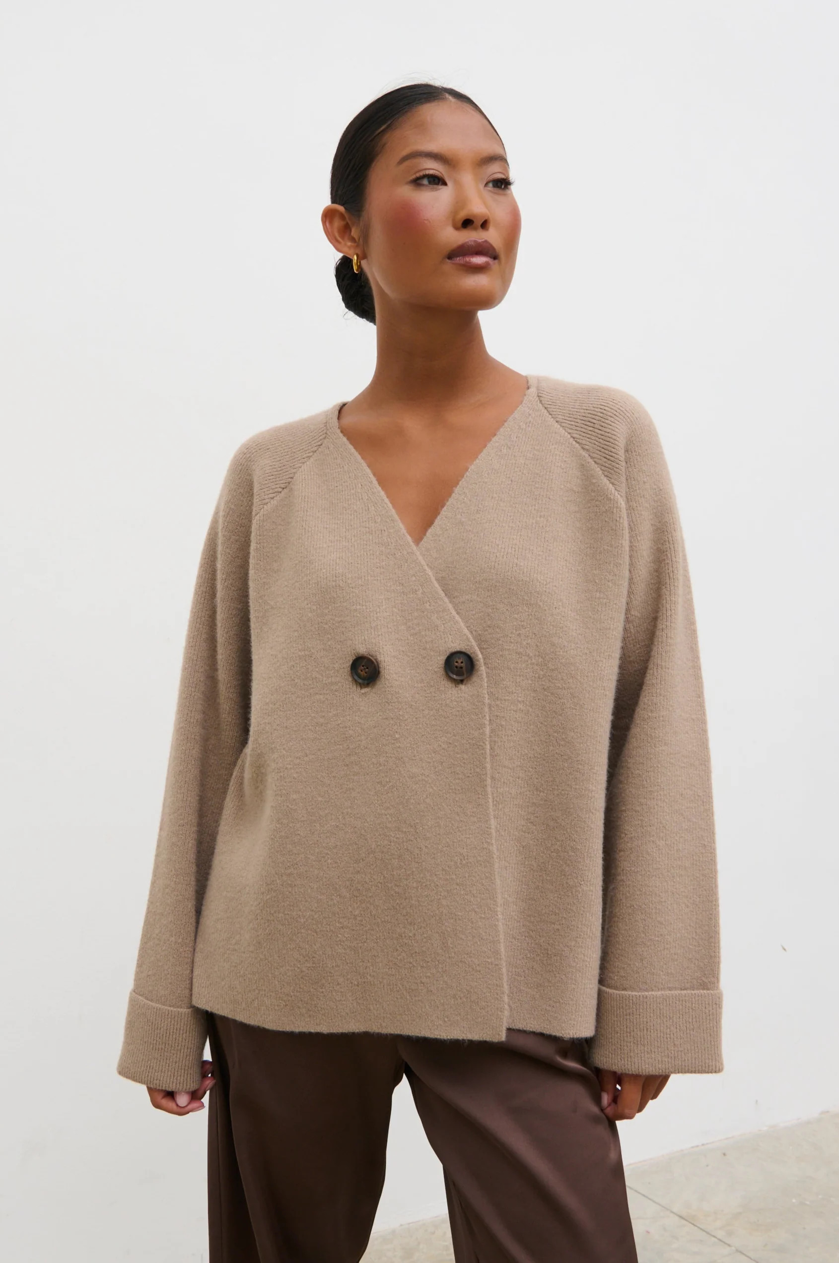 Aisha Double Breasted Knit Cardigan | Pretty Lavish (UK)