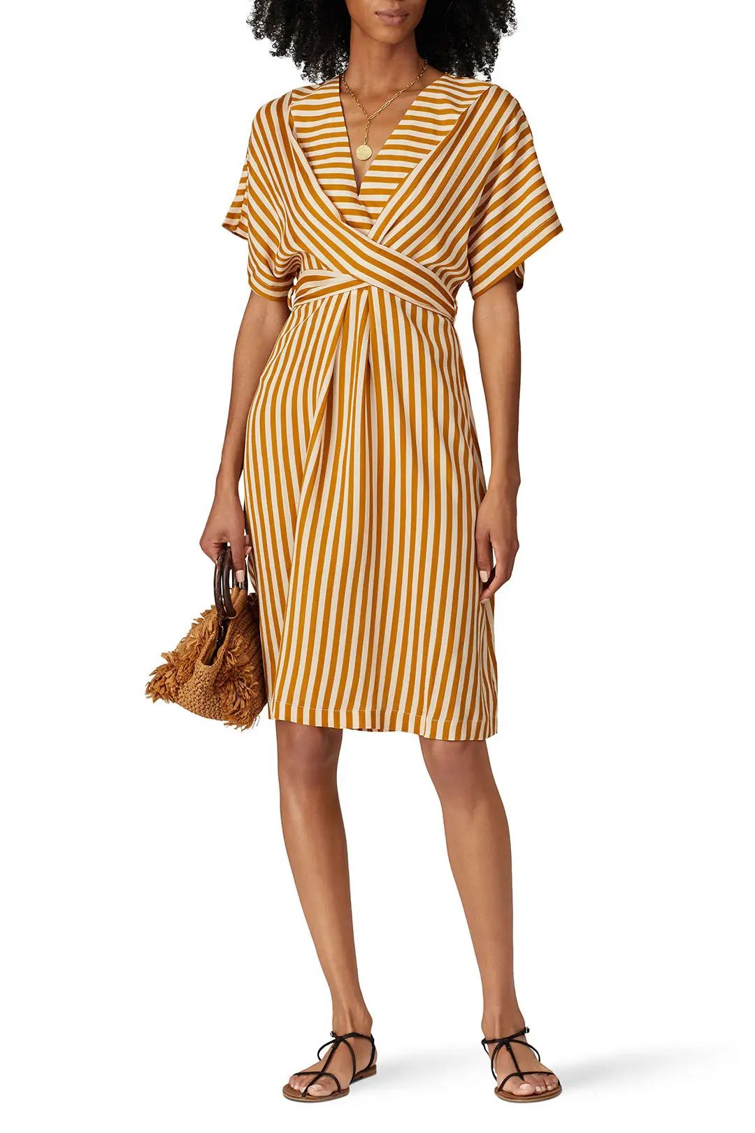 Moon River Yellow Striped Dress | Rent The Runway