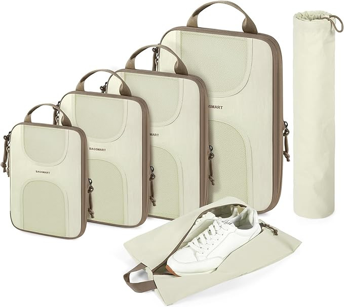 Compression Packing Cubes for Travel, BAGSMART 6 Set Packing Cubes for Suitcases, Lightweight Sui... | Amazon (US)