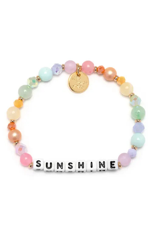 Little Words Project Sunshine Beaded Stretch Bracelet in Gold Multi at Nordstrom, Size Small | Nordstrom