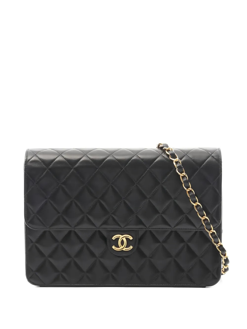 CHANEL Pre-Owned 2000-2002 quilted-design chain-strap shoulder bag - Black | Farfetch Global