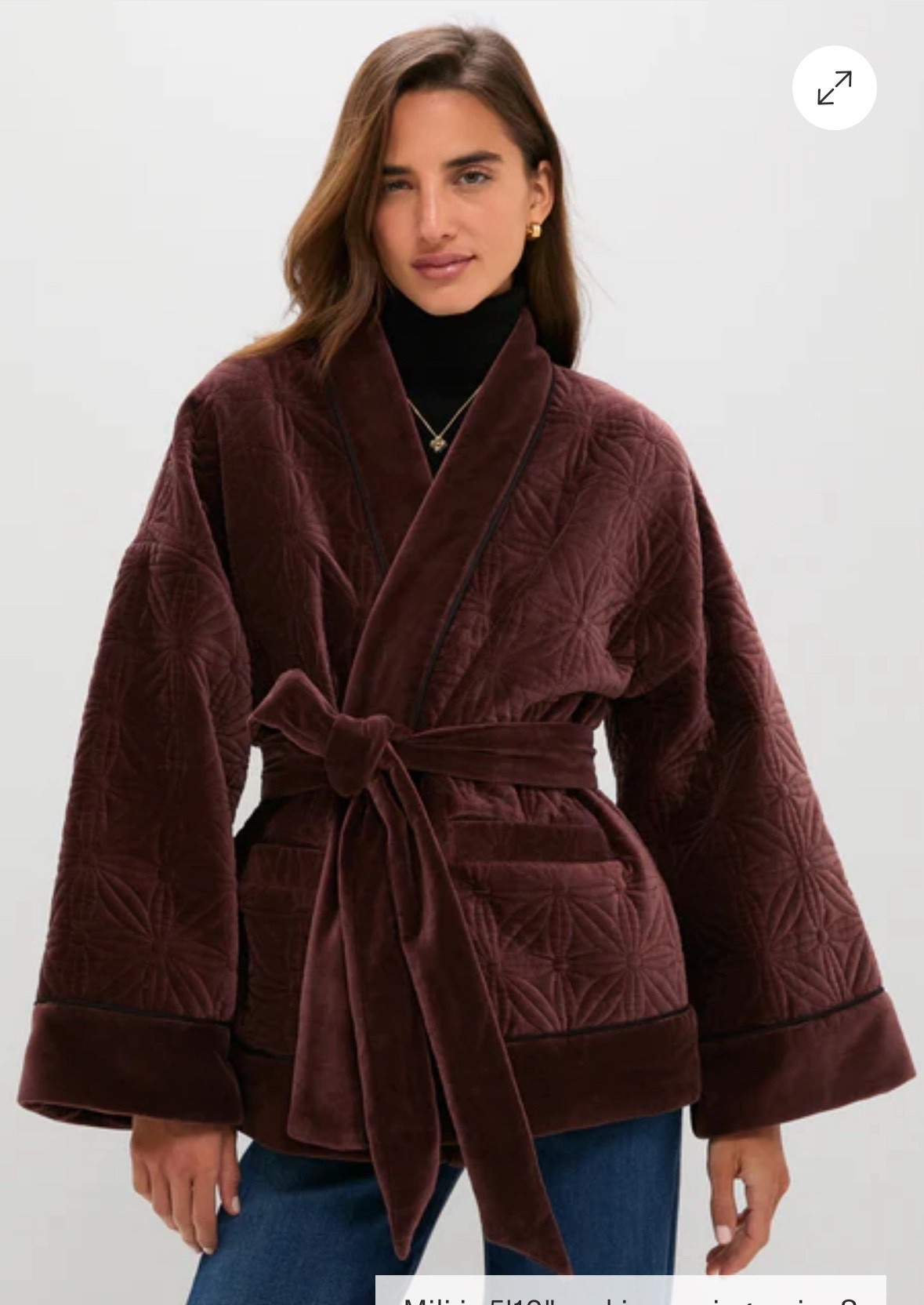 Tuckernuck quilted chocolate, brown velvet wrap, jacket

#LTKHoliday #LTKgrwm #LTKootd