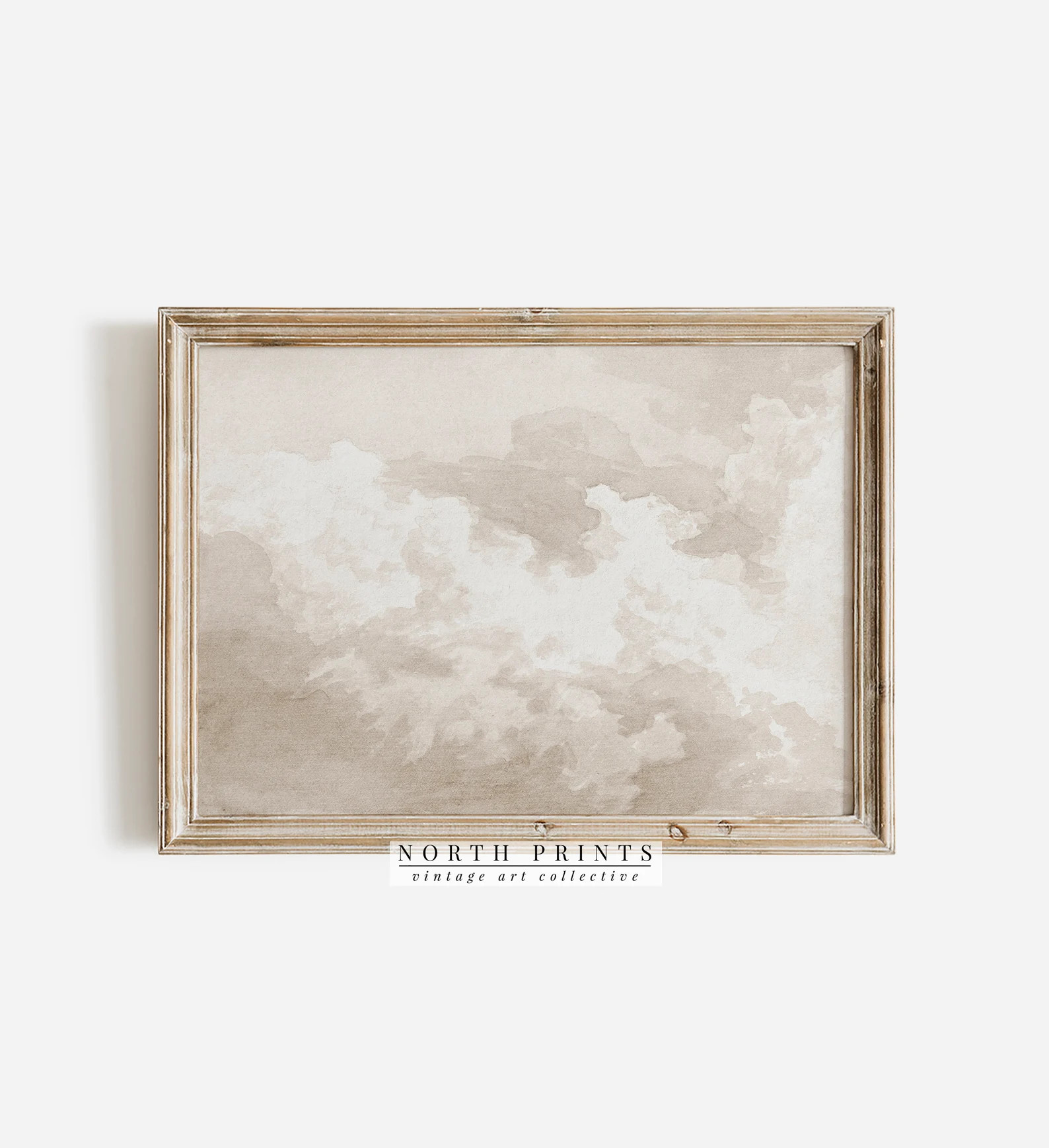 Clouds Soft Neutral Tone Painting Vintage Modern Large Wall Art PRINTABLE DIGITAL Downloadable No... | Etsy (US)