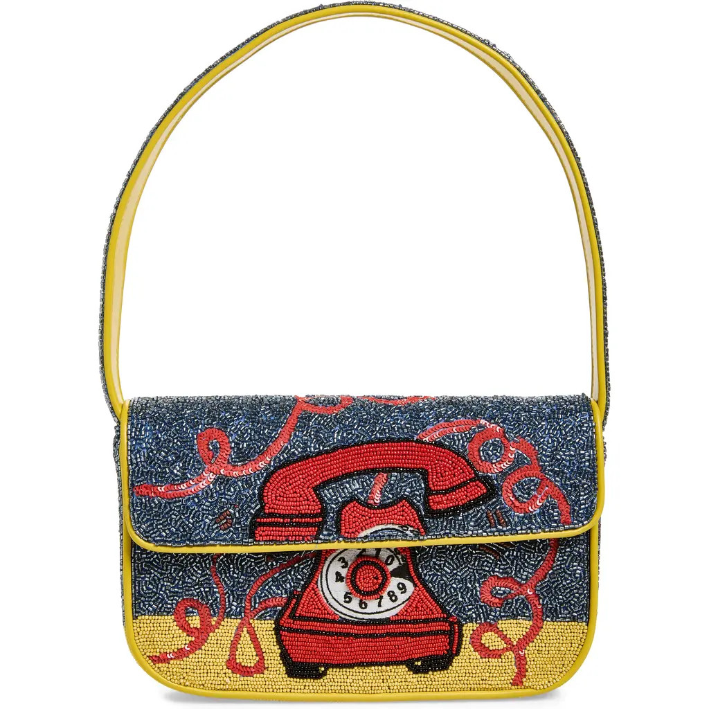 STAUD Tommy Beaded Shoulder Bag in Hotline at Nordstrom | Nordstrom