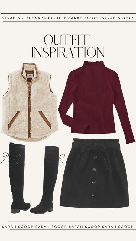 The skirt and sweater look is a fall favorite! Pair your favorite skirt sweater combo and lastly throw a vest over it all. 

#LTKSeasonal #LTKFind #LTKstyletip
