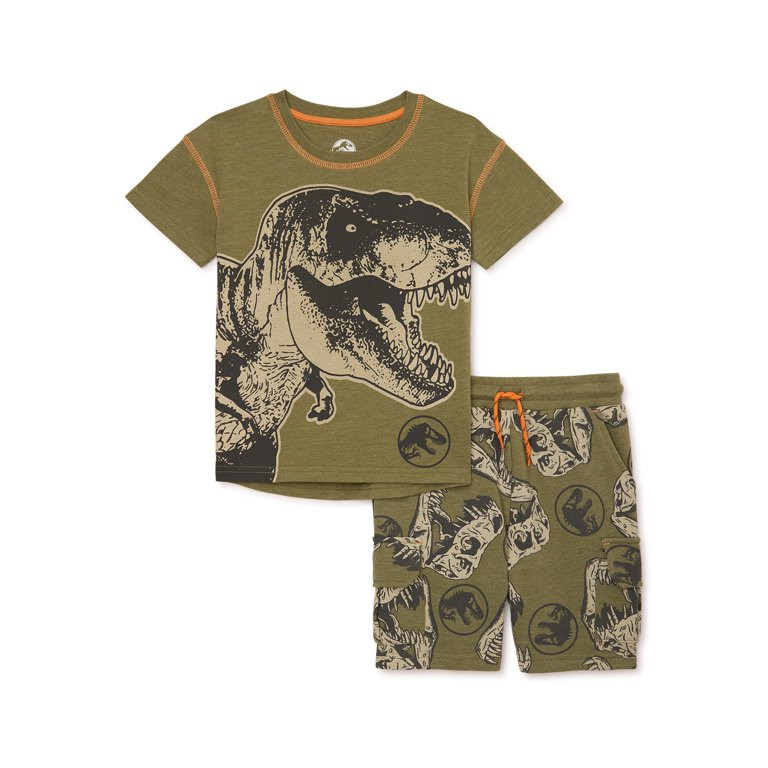 Jurassic Park Toddler Boys Short Sleeve T-Shirt and Shorts Set, 2-Piece, Sizes 2T-5T | Walmart (US)