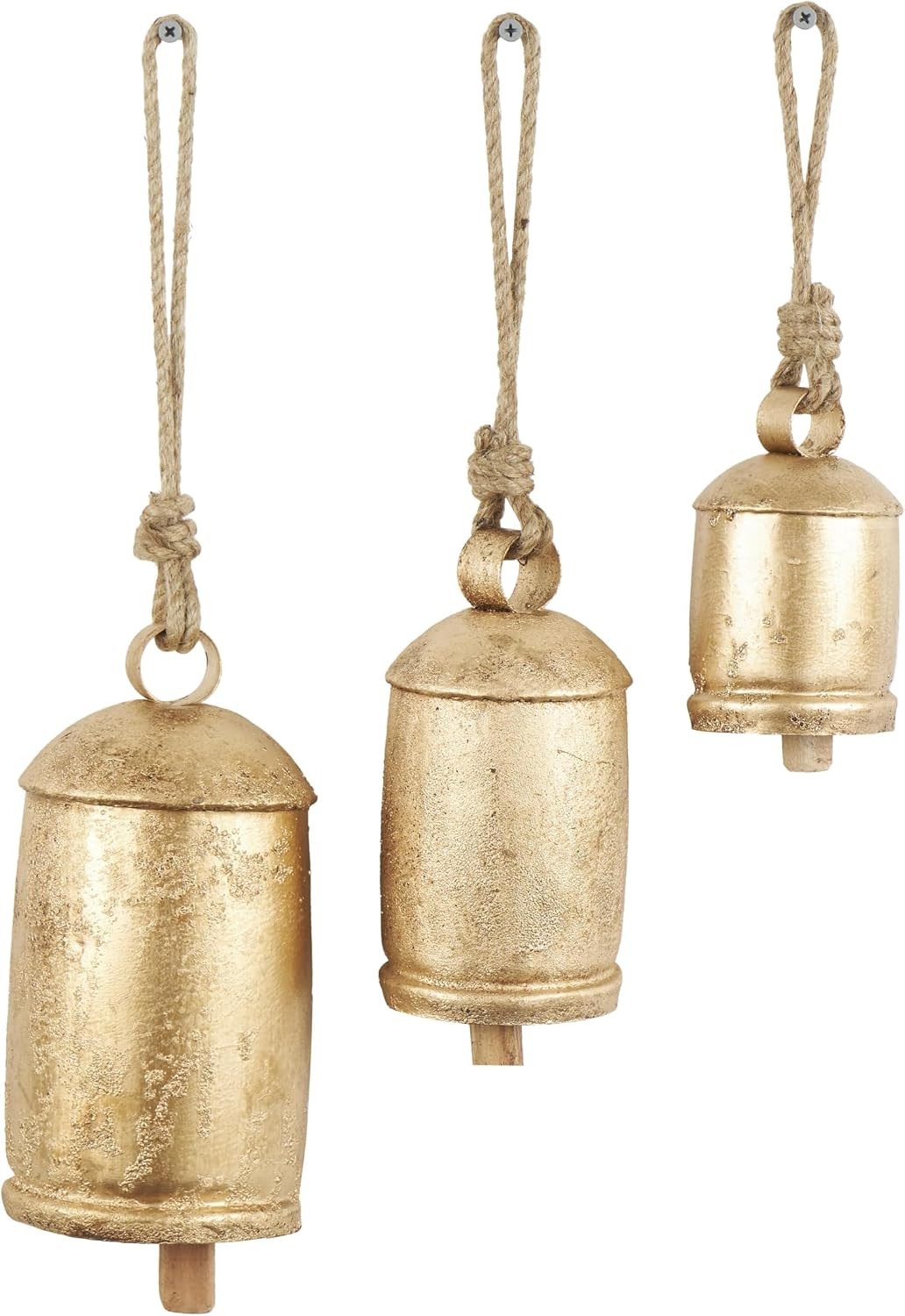 Deco 79 Metal Cow Bells, Meditation Bell, Set of 3, 10", 7", 5"H, Gold | Amazon (US)