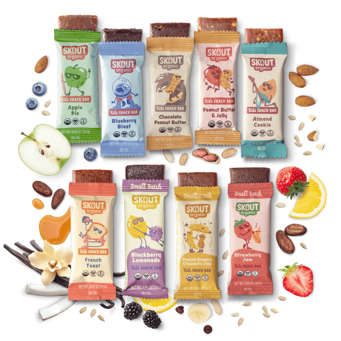 Skout Organic Small Batch Kids Bar Variety Pack - 36 Pack | Skout Organic