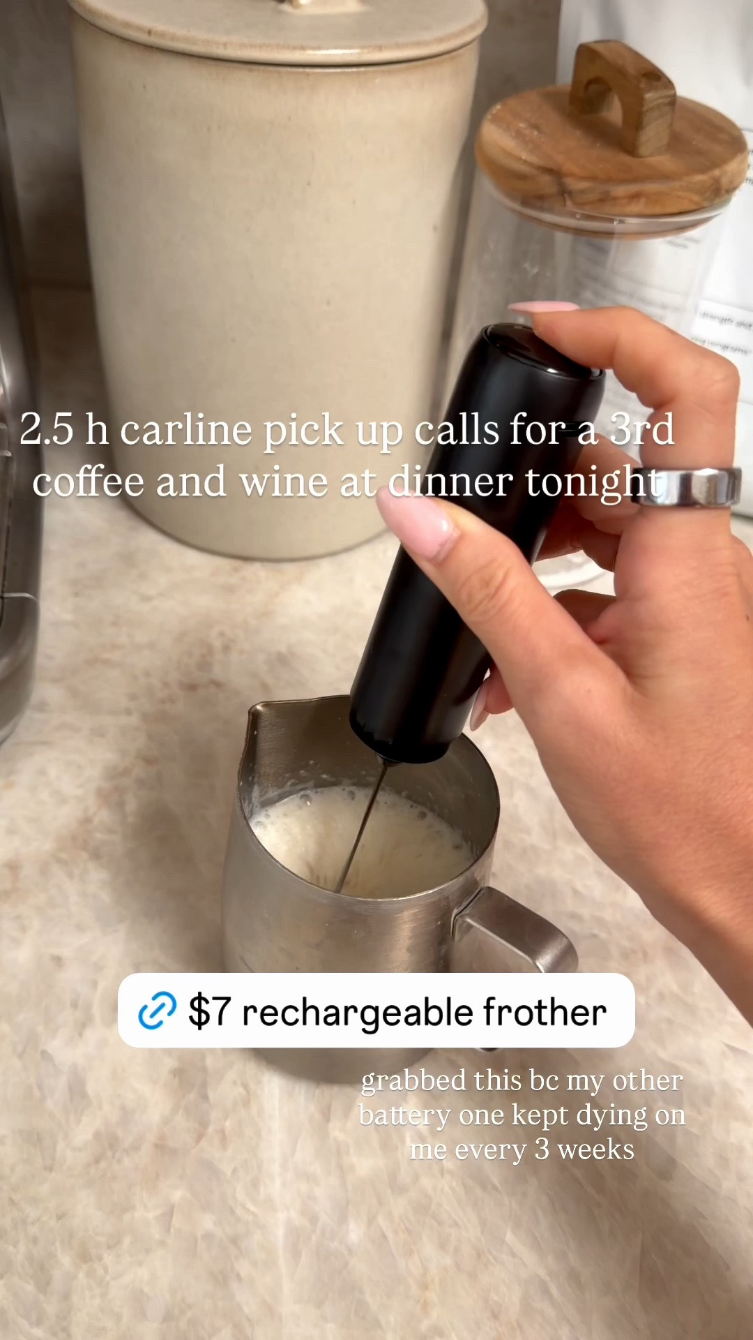 Carline pickup survival mode ☕️😂 2.5 hours calls for coffee #3… and wine with dinner 🍷

Found this $7 rechargeable milk frother and immediately added to cart because I was DONE replacing batteries every few weeks 🙌🏼 Small kitchen find, but seriously so worth it.

#LTKFinds #LTKHome #LTKKitchen #AmazonFinds #AmazonHome #KitchenFinds #CoffeeLover #CoffeeEssentials #MilkFrother #RechargeableFrother #CoffeeBar #CoffeeAtHome #MomFinds #MomLife #AffordableFinds

#LTKdayinmylife #LTKselfcare #LTKmomlife