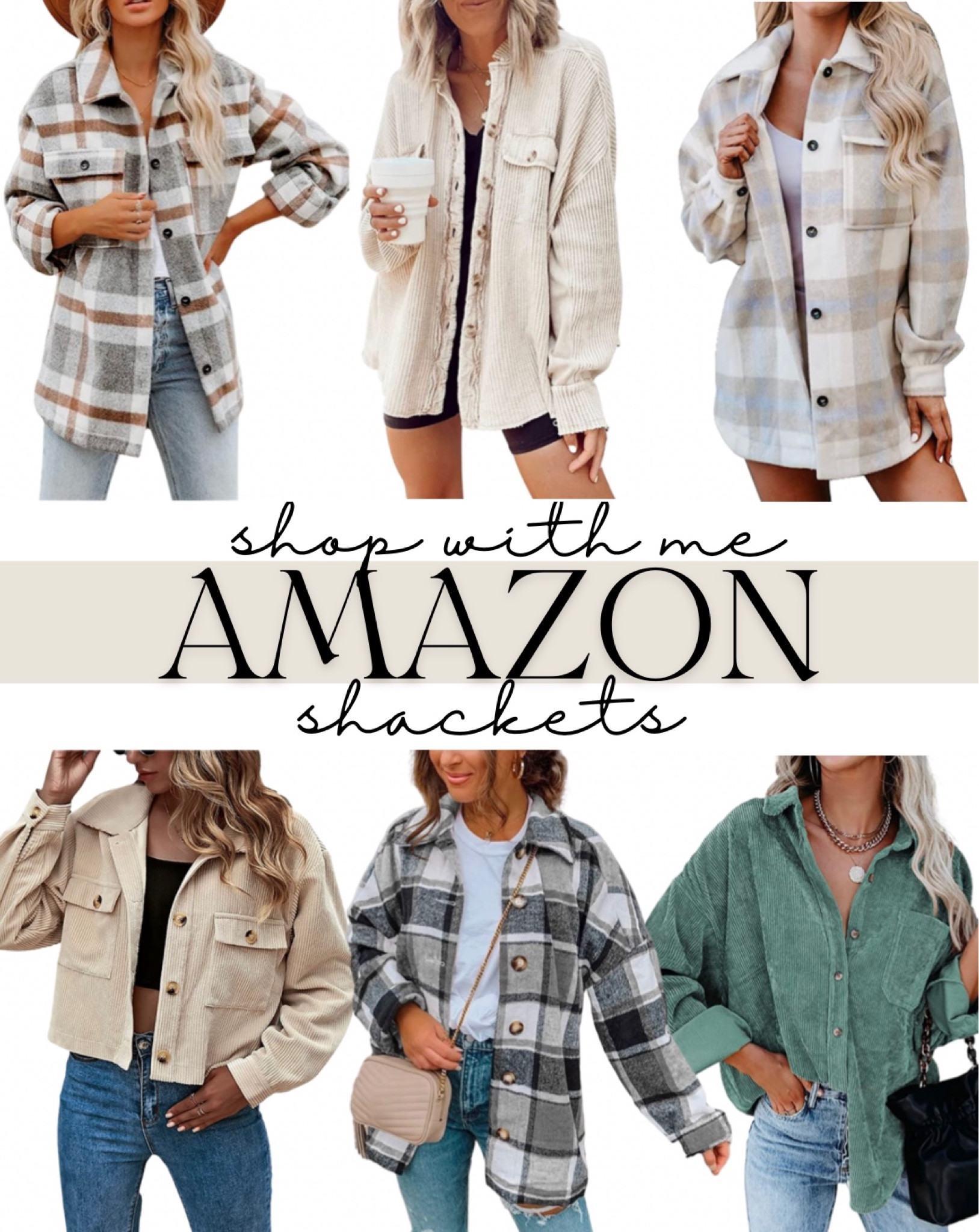 Amazon Shackets roundup! Perfect fall wardrobe staple to throw on over any tee  and some cozy leggings 👌🏼

Thanks so much for shopping through my links! 🙏🏼✨

Fall outfits, fall outfit ideas, fall outfit inspo, amazon fashion, amazon fashion finds, amazon fashion faves, amazon shackets, plaid shacket, corduroy jacket, corduroy shacket, fall attire, back to school clothes, wardrobe staple, affordable style, affordable fashion, fall style, cute amazon finds, cute amazon outfits, mom style, everyday outfits, blogger style, blogger outfits, casual outfits, loungewear, casual style, everyday outfits, trendy outfits, trendy fashion, fashion favorites, todays finds, deal of the day, under $50, jacket, coat, fall jacket, fall coat, lightweight coat, thick jacket, heavy jacket, winter fashion, winter style, winter outfits, neutral fashion finds, neutral amazon fall outfits

#LTKSeasonal #LTKstyletip #LTKunder50