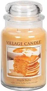 Village Candle Maple Butter Large Glass Apothecary Jar Scented Candle, 21.25 oz, Yellow | Amazon (US)