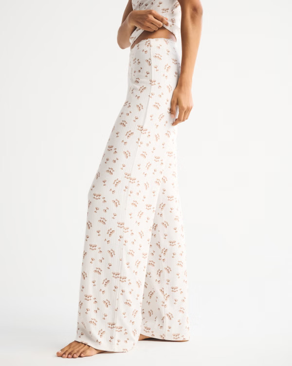 Pointelle Wide Leg Sleep Pant | Abercrombie & Fitch (US)