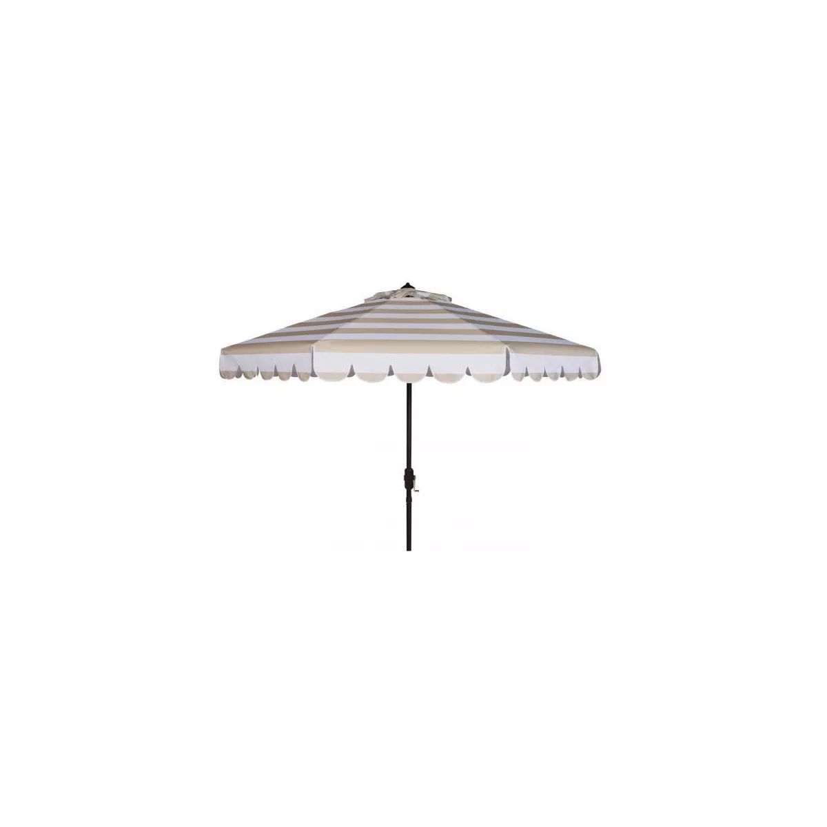 Maui Single Scallop Striped 9Ft Crank Push Button Tilt Patio Outdoor Umbrella  - Safavieh | Target