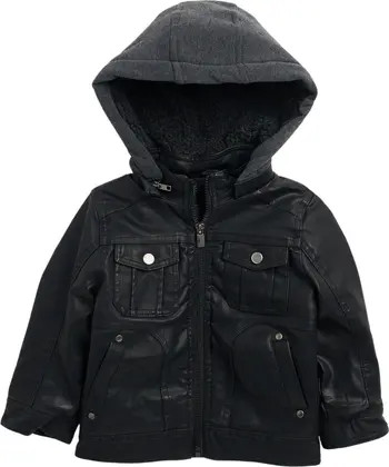 Urban Republic Faux Shearling Lined Removable Hood Faux Leather Jacket | Nordstromrack | Nordstrom Rack