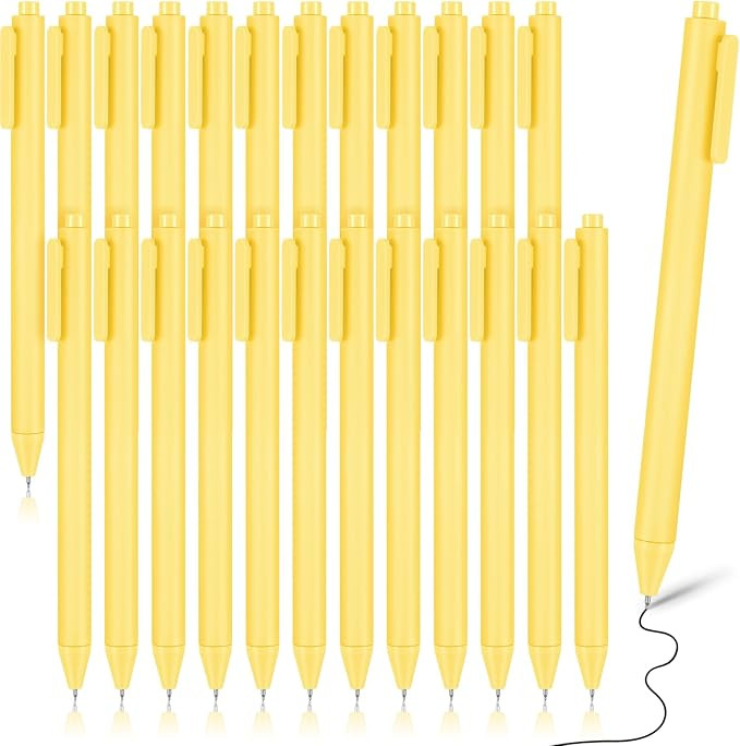 Cholemy 24 Pack Retractable Pens Bulk Pastel Gel Ink Pens 0.5mm Fine Point Tip Black Ink with Gri... | Amazon (US)