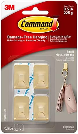 Command 17032BR-4ES Metallic Hooks, 0, Brass, 4 Count | Amazon (US)