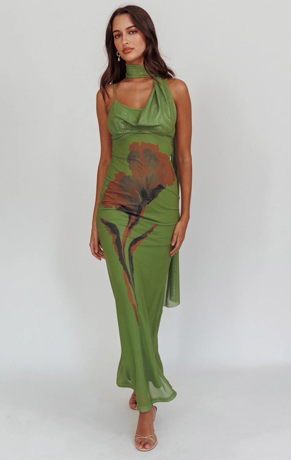 RUE MAXI DRESS - GREEN FLORAL | Lady Black Tie