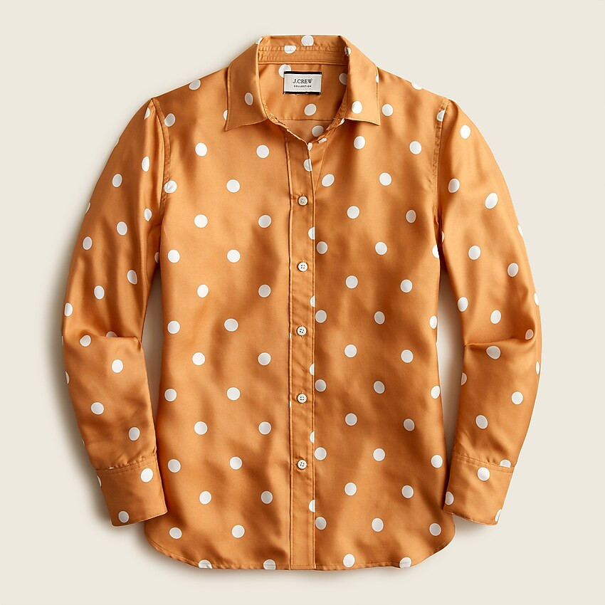 Slim-fit silk twill shirt in dots | J. Crew US