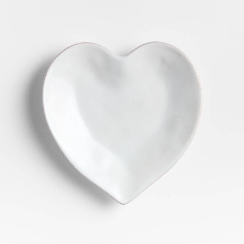 Marin White Stoneware 11" Heart Salad Plate | Crate & Barrel | Crate & Barrel