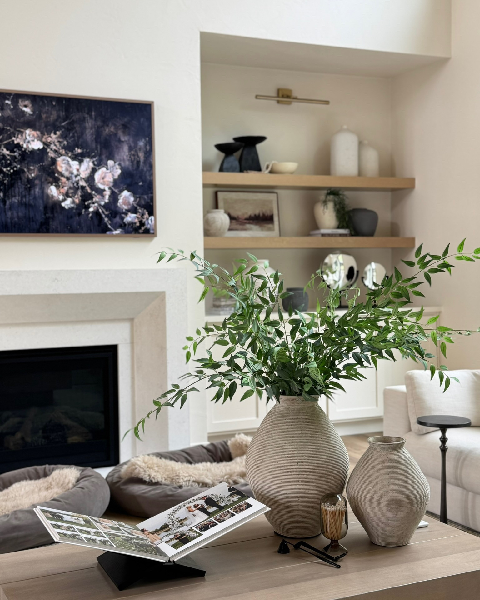 A beautifully styled modern living room with neutral tones and natural textures. 

#homedecor #interiordesign #livingroom 

#LTKHome