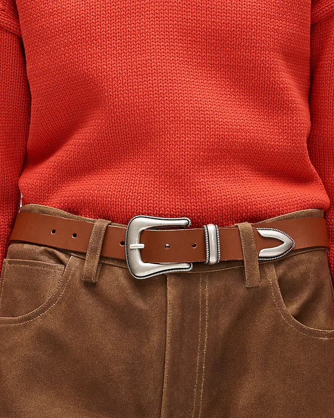 Western leather belt with metal tip | J. Crew US