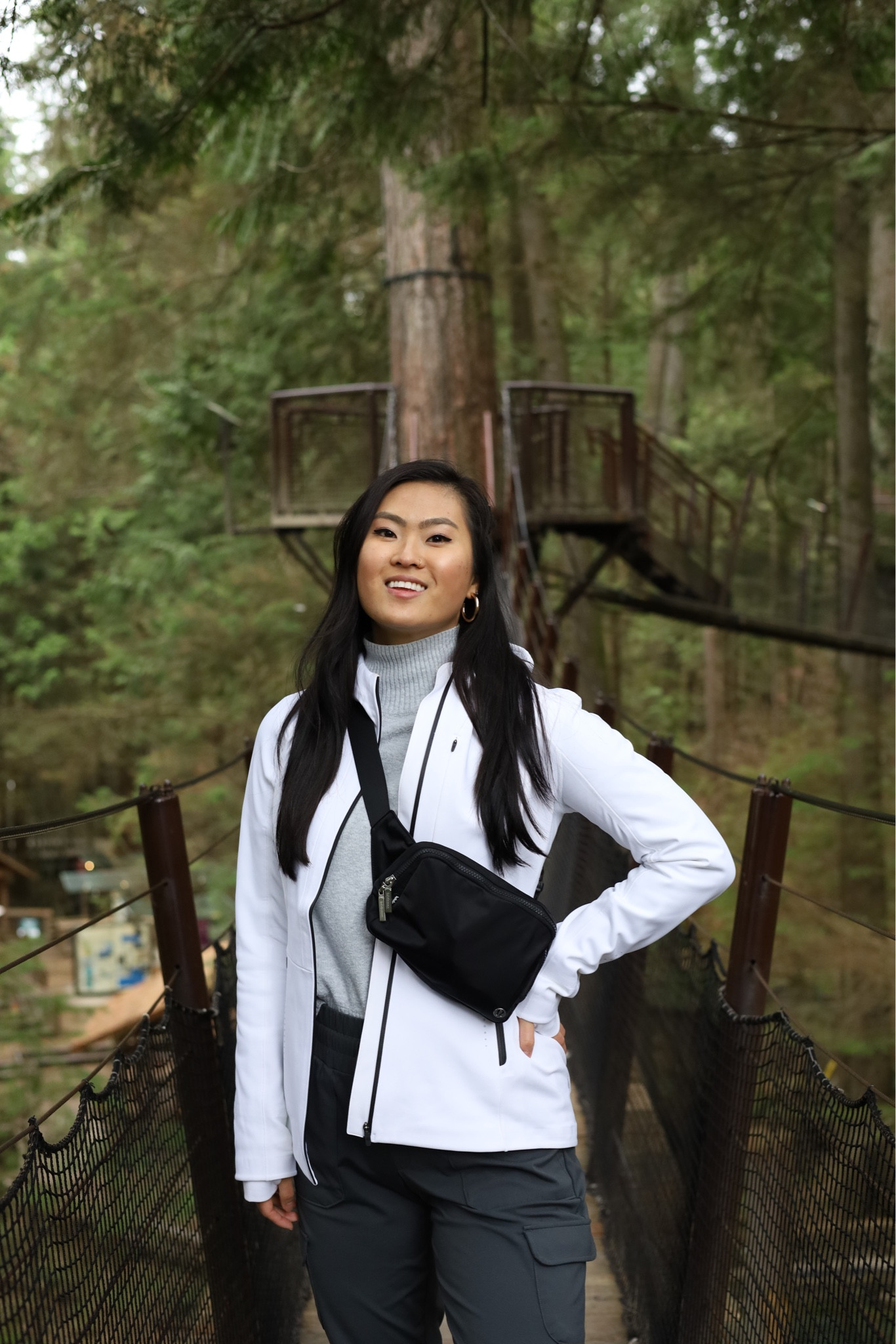 Rainy day outfit for Spring in Vancouver | Lululemon Cross Chill Jacket RepelShell in White (8) | Lululemon Everywhere Belt Bag in Black (2L) | Cargo Joggers (S) | Grey Turtleneck sweater (S)

#LTKtravel #LTKFind