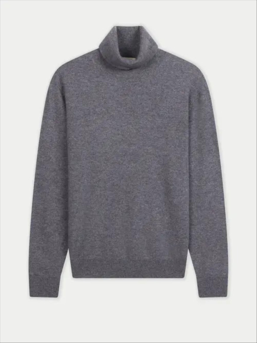 Gobi Cashmere turtleneck sweater in dim gray