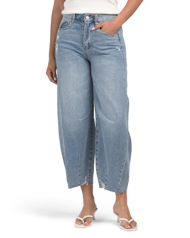 Raw Hem Barrel Leg Jeans | TJ Maxx