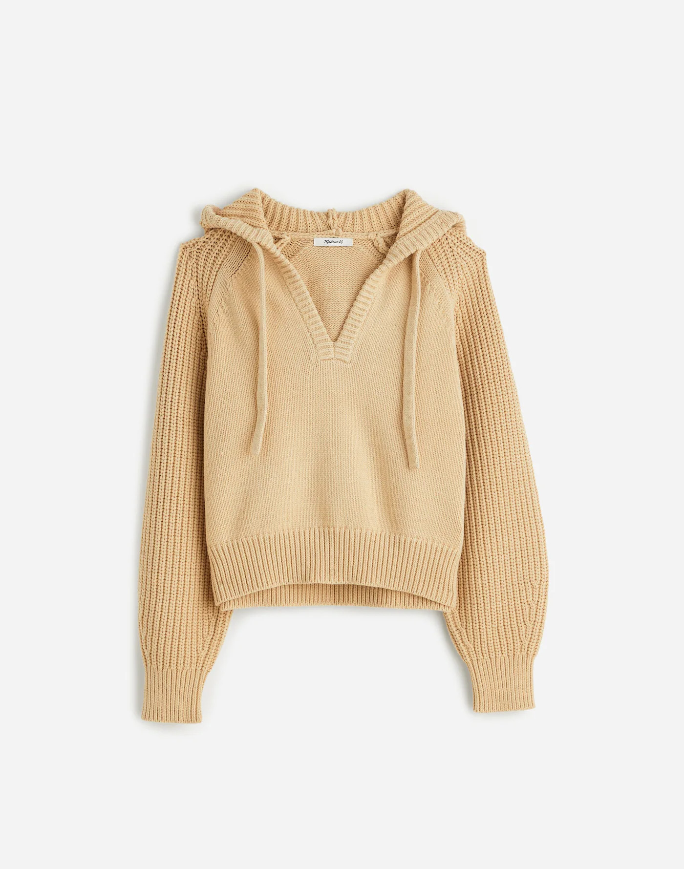 Open-Neck Ribbed Hoodie | Madewell | Madewell